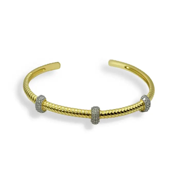 Textured Gold & Silver Bangle