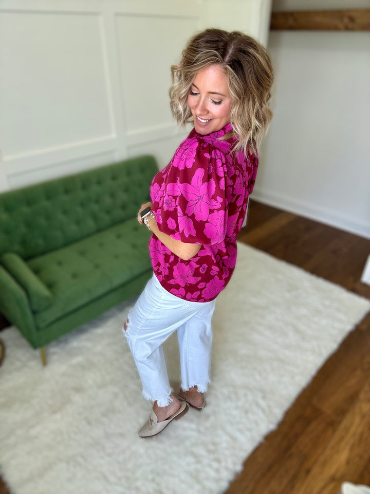 The Floral Breeze Puff Sleeve Blouse