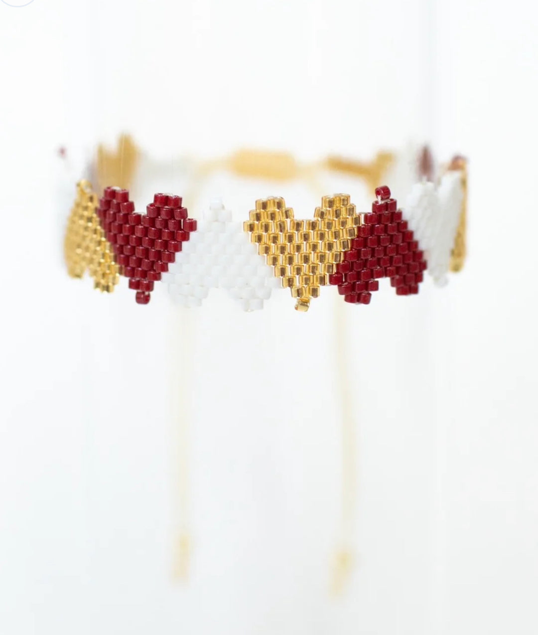 The Maroon, White & Gold Claire Bracelet