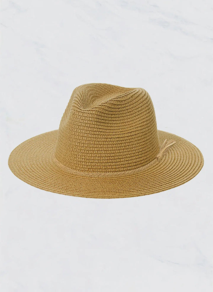 Braided Leather Belt Sunscreen Straw Hat