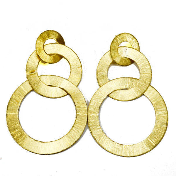 Sheila Fajl Tri-CircleBrushed Earrings