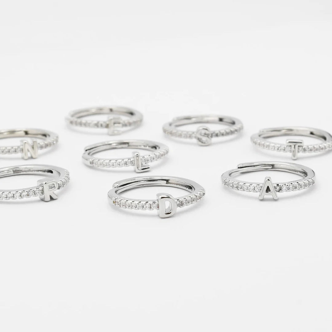Silver Initial Ring
