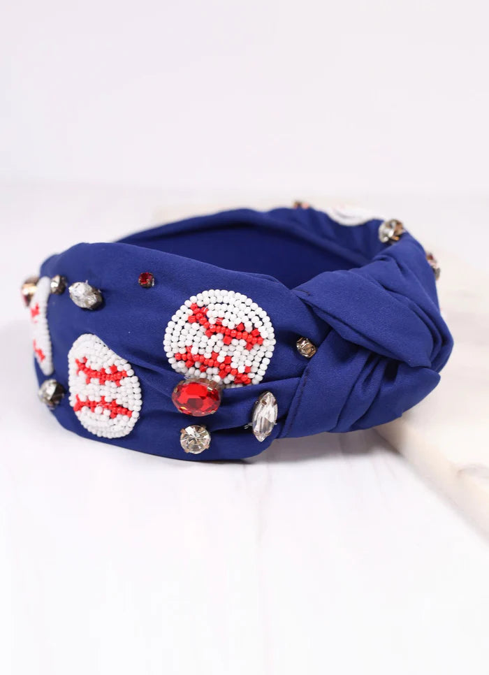FIRST BASE BASEBALL HEADBAND NAVY