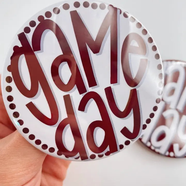 Maroon Game Day Tailgate Buttons | Game Day Pins