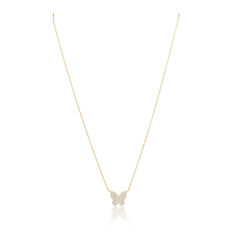 The Elsie Pave Butterfly Necklace