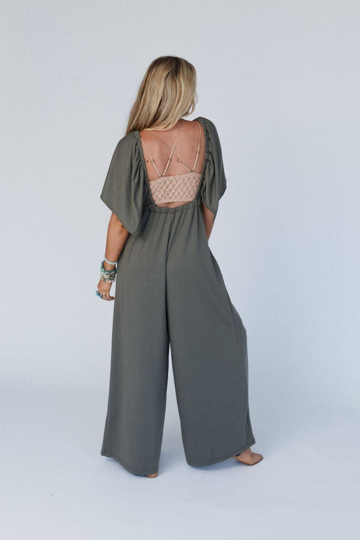 On Repeat Open Back Ruffle Jumpsuit