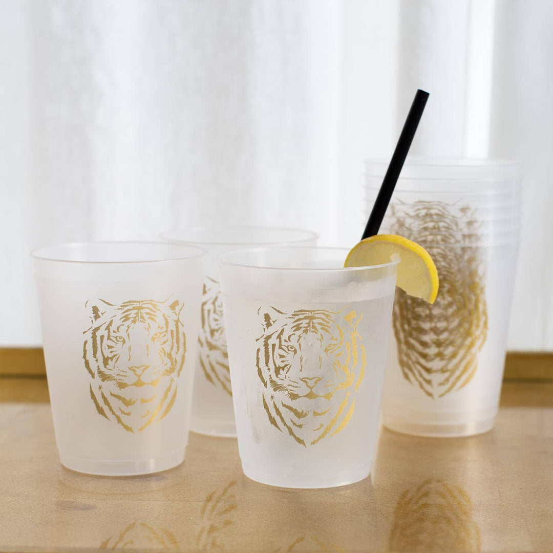 The Royal Standard - Easy Tiger Party Cups Frosted/Gold 16oz Set of 10