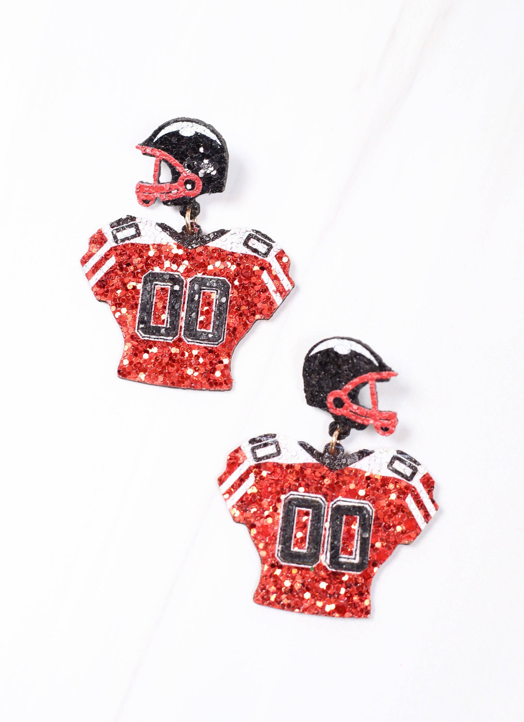 Caroline Hill - Gear Up Jersey Earring RED BLACK