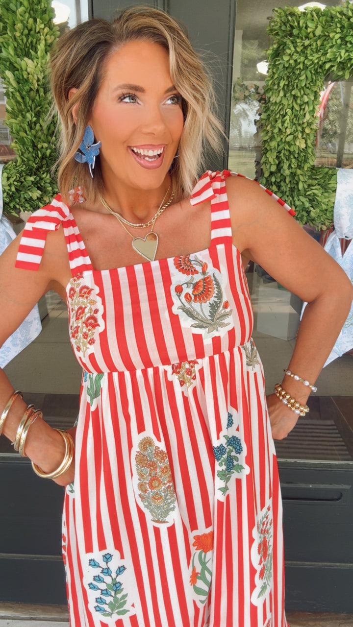 THML Red Ribbon Garden Dress