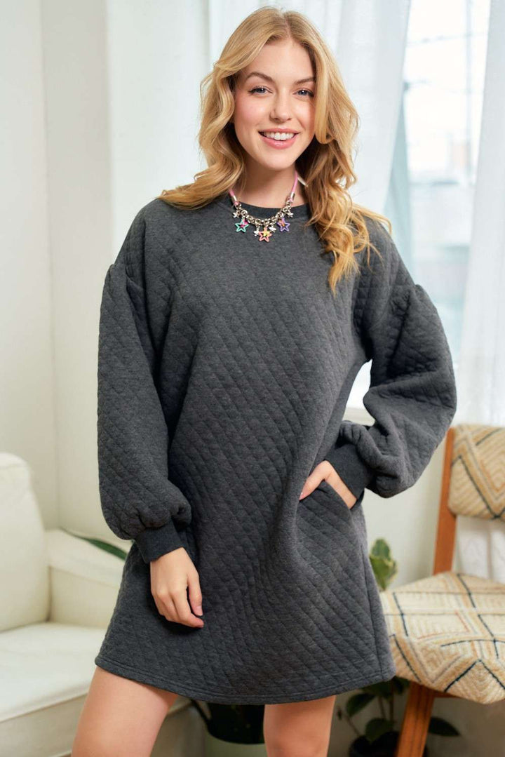 Quilted Long Sleeve Dress
