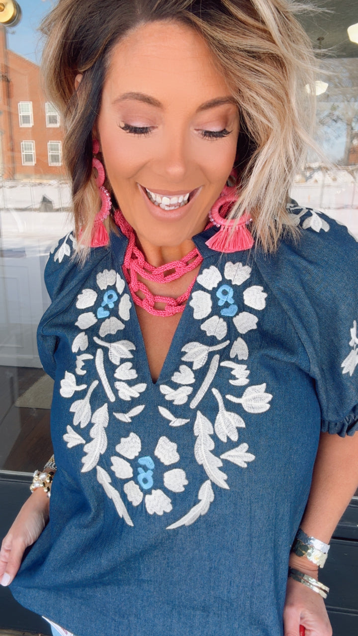 THML Bluebird Embroidered Blouse