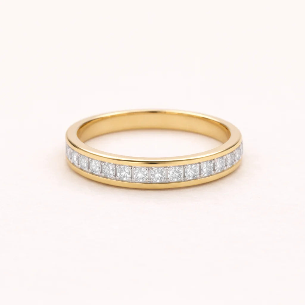 Krista Crystal Band Ring-Gold