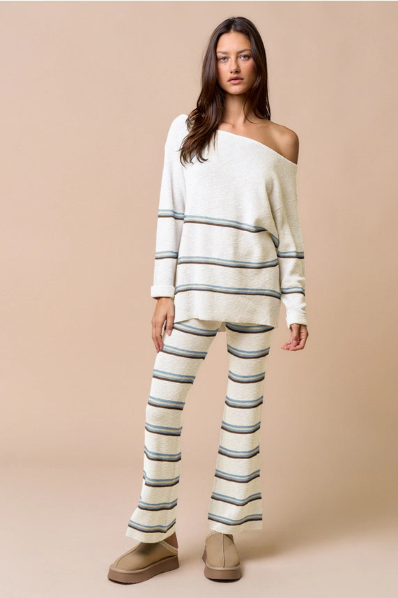 Striped Knit Sweater & Pant Set