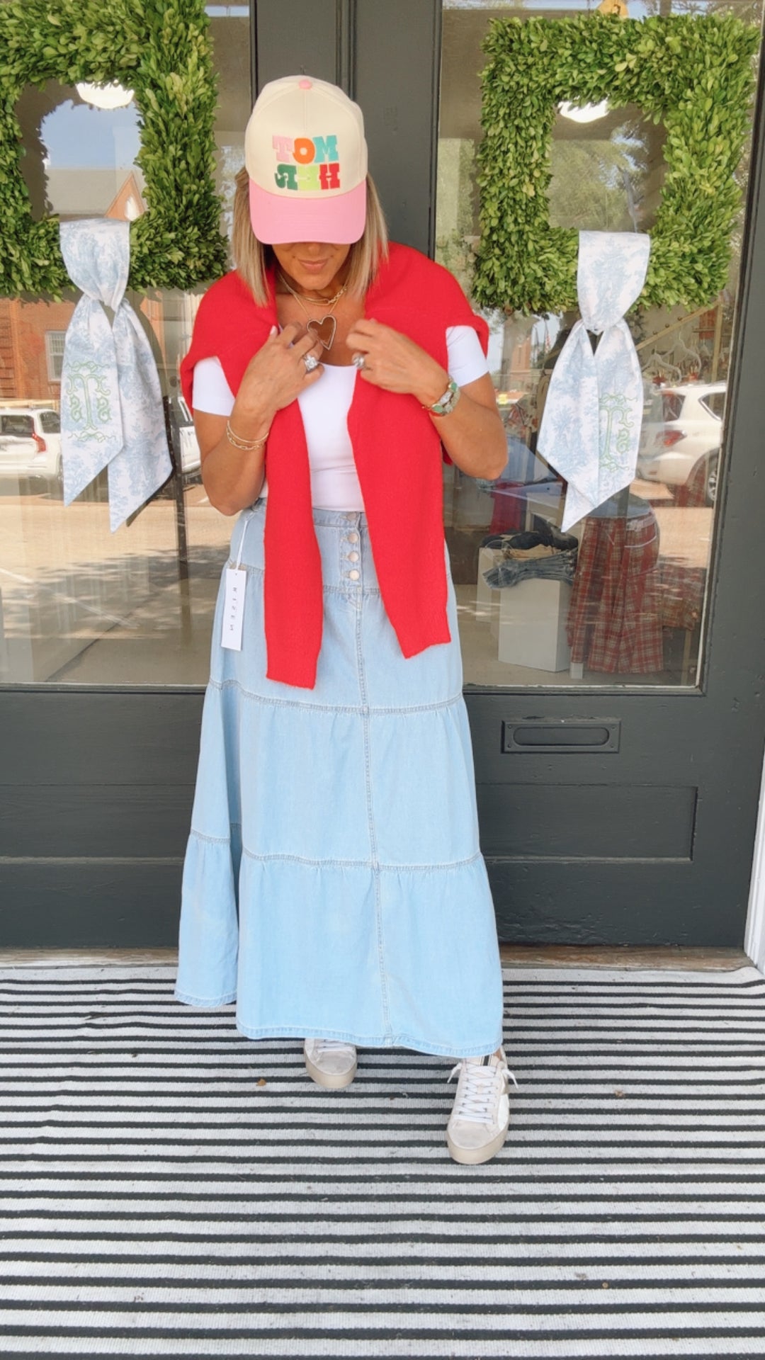 HIGH RISE RUFFLE LONG SKIRT