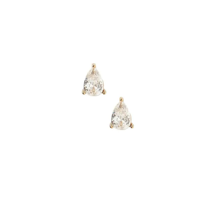 Paige Pear Gold Screwback Stud Earrings