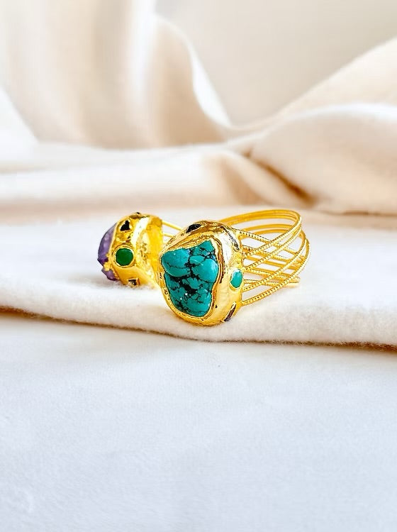 Easton Elle Amethyst and Turquoise Cuff