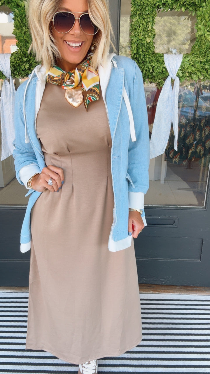 Hooded Denim Blazer