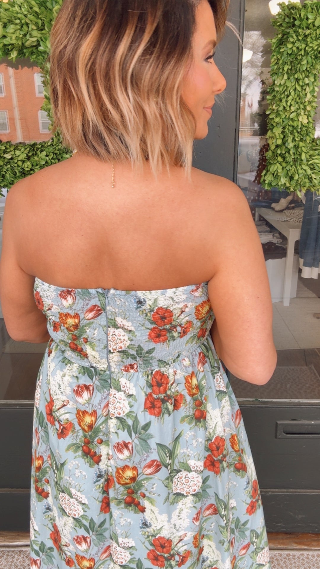 The Heirloom Garden Strapless Midi