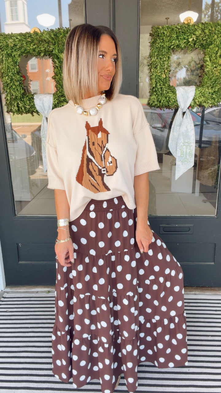 The Callie Dot Maxi Skirt