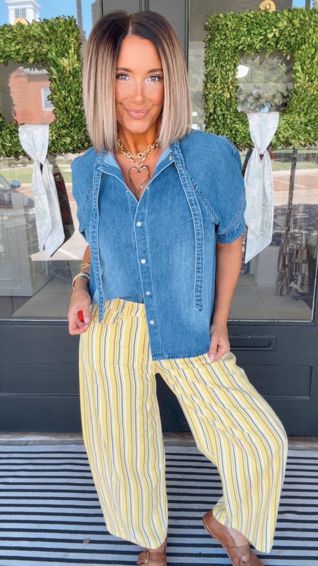 The Denim Days Tie-Neck Top