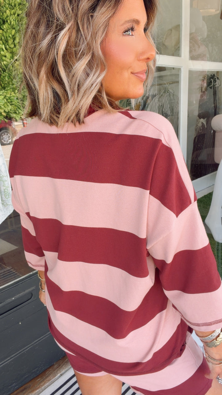 The Varsity Stripe Short Set