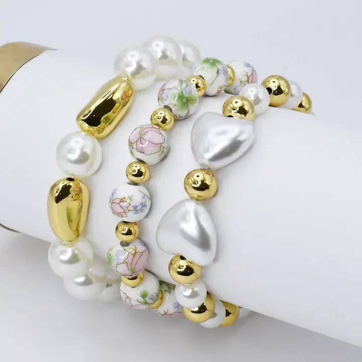 Bows & Pearls Bracelet Set