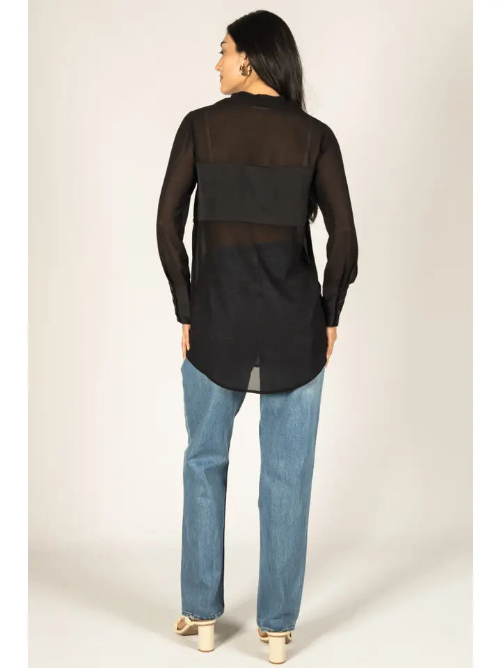 The Pearl Embellished Sheer Top