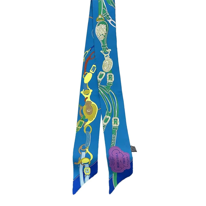 Equestrian Print Silky Feel Twilly Scarf