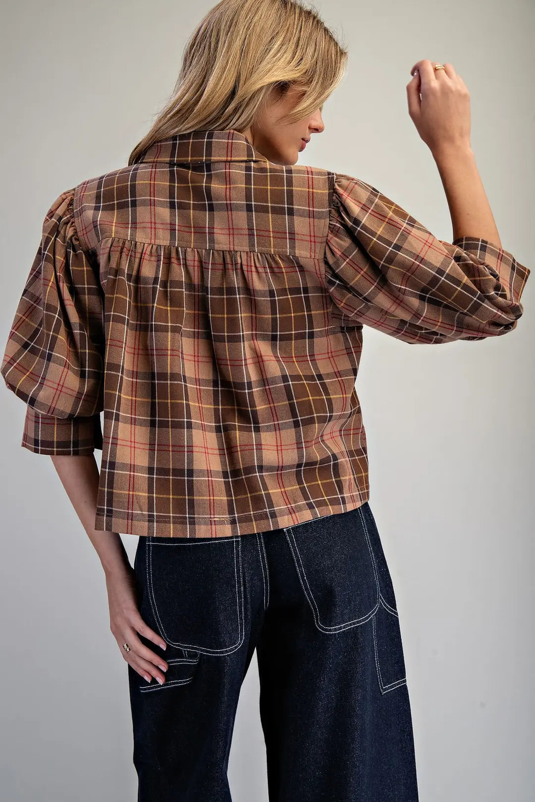 The Plaid Button Down Blouse