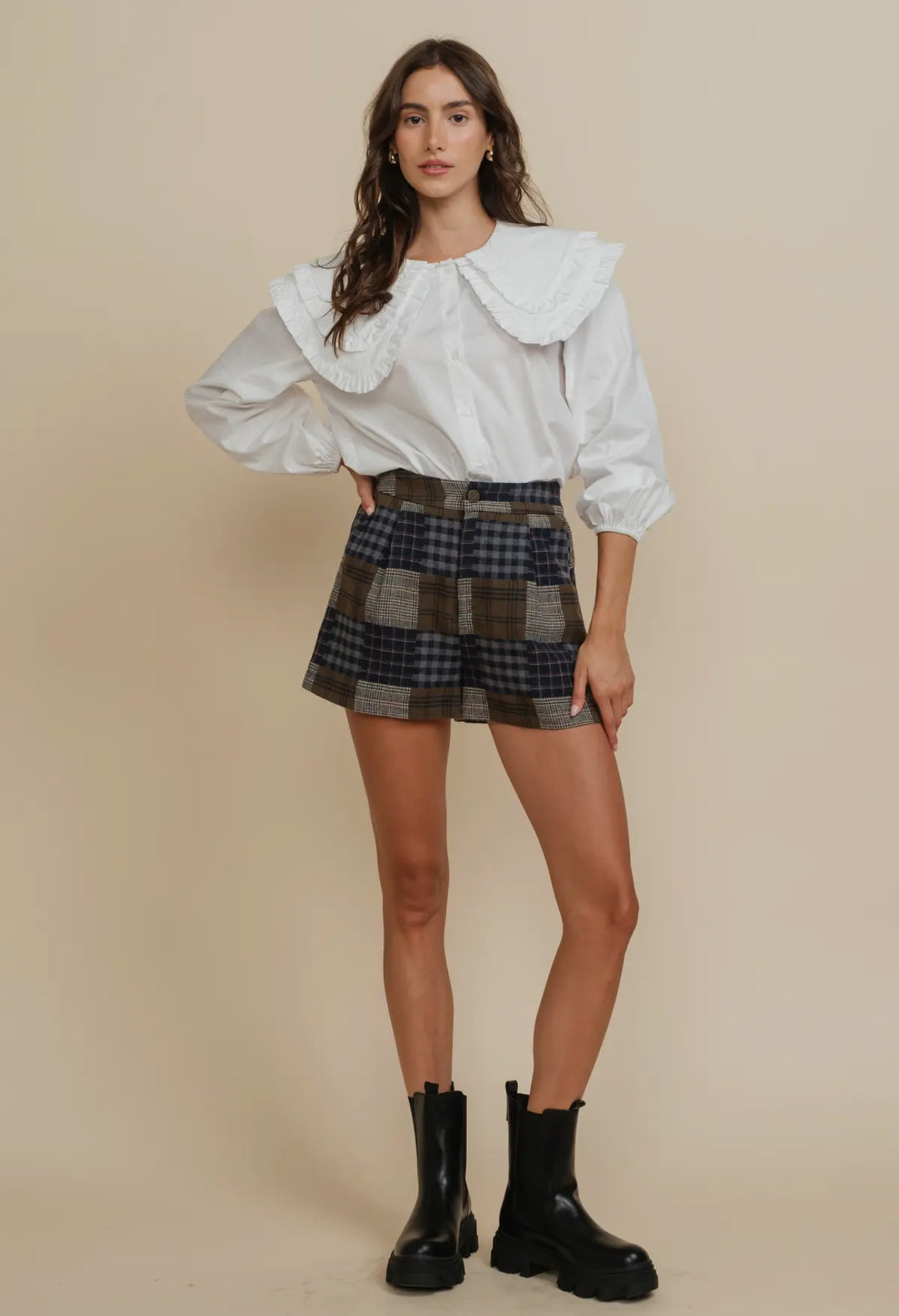 Double Ruffle Collar Top