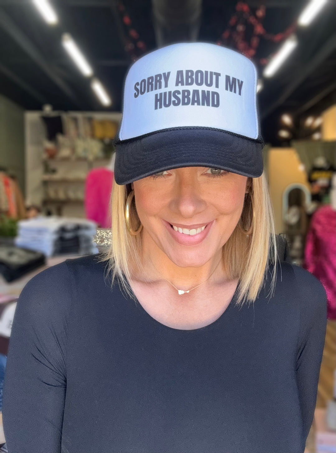 Sorry About My Husband Trucker Cap