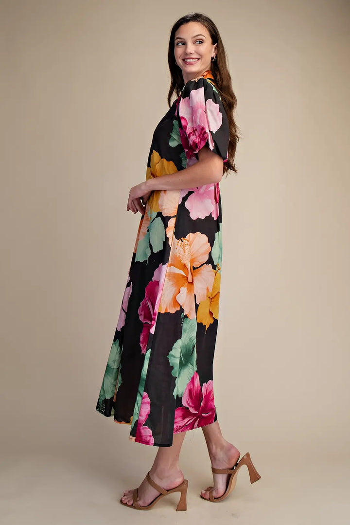 The Midnight Bloom Maxi Dress