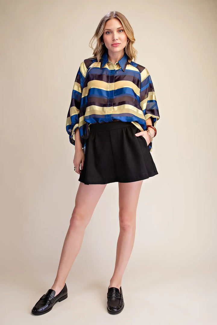 Soft Faux Suede Look Skort With Pockets