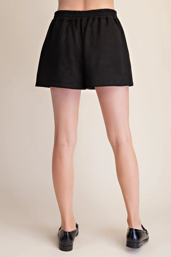 Soft Faux Suede Look Skort With Pockets