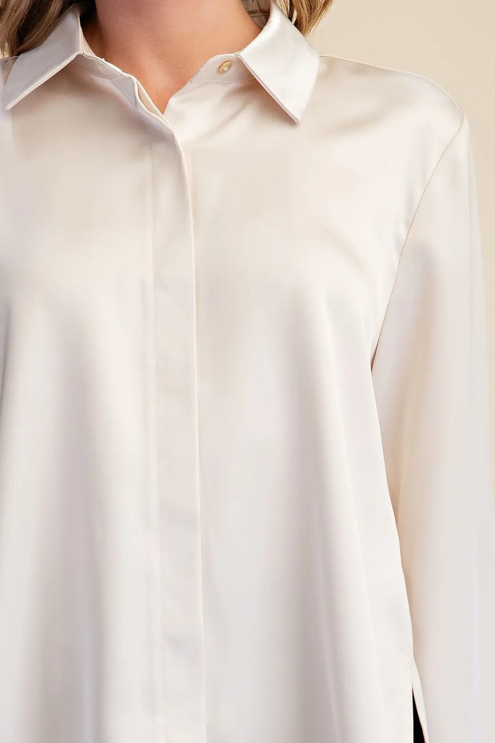 The Lace of Luxury Button-Up