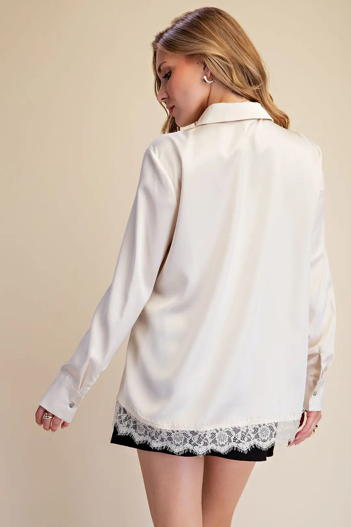 The Lace of Luxury Button-Up