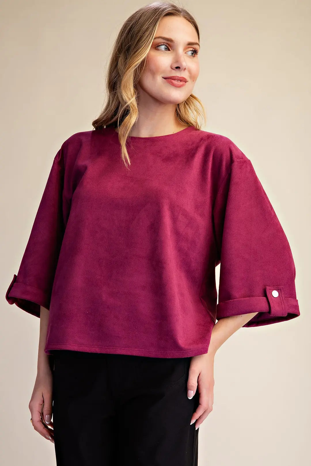 The Faux Suede Staple Top