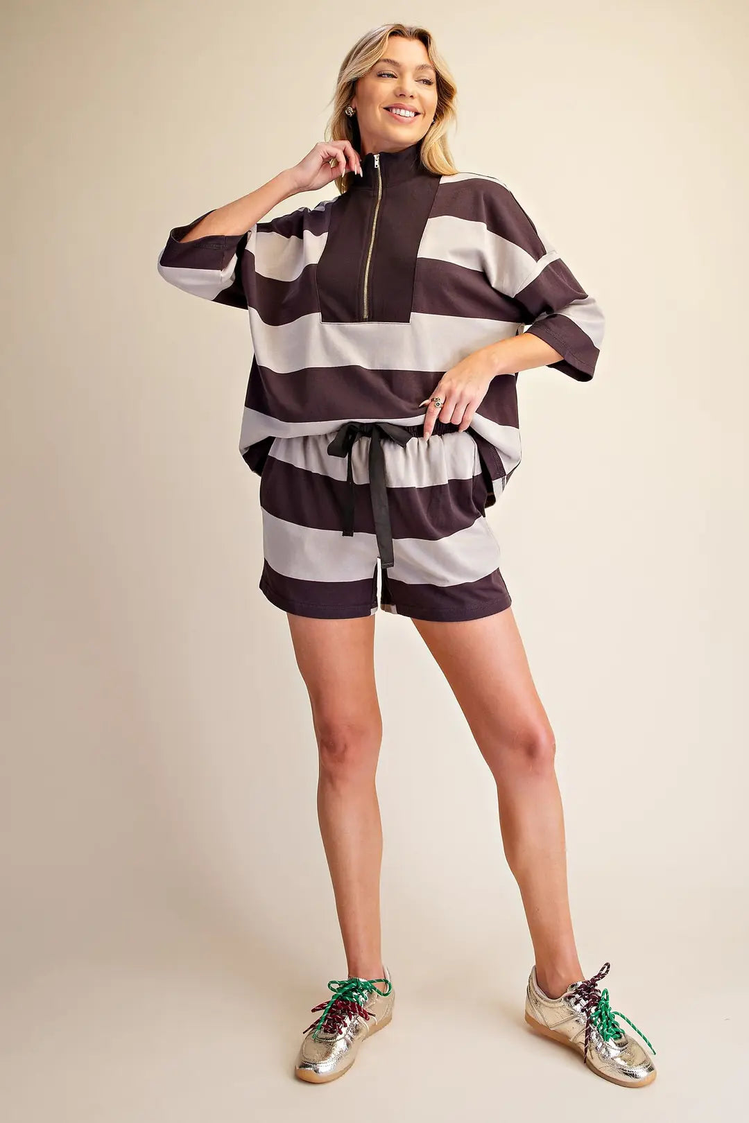 The Varsity Stripe Short Set