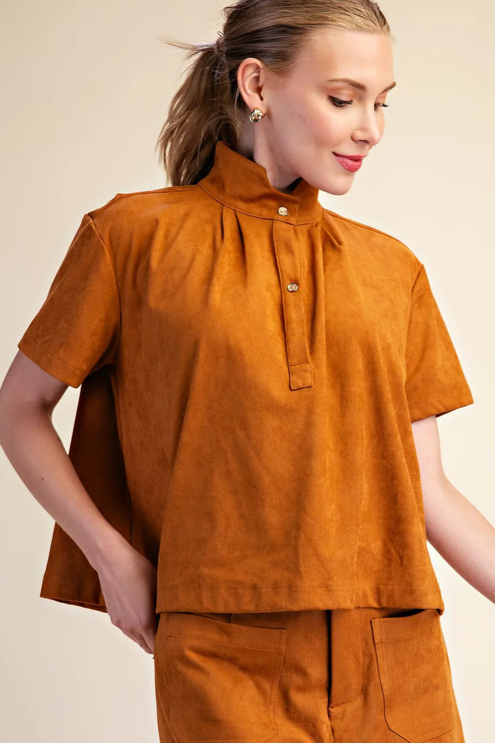 The Camel Suede Situation Top
