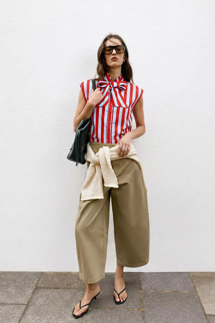 The Bow Me Away Stripe Top