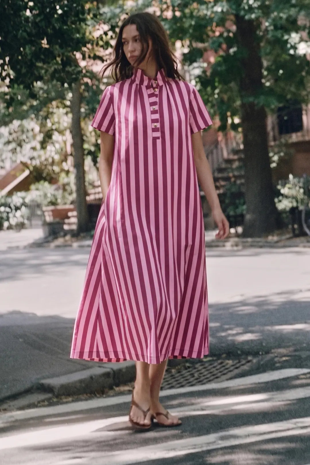 The Stripe Statement Midi Dress