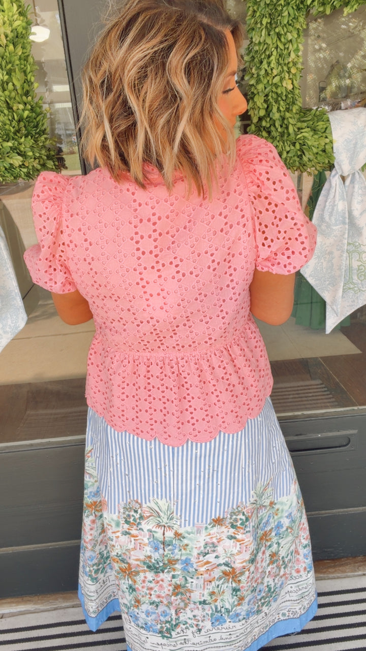 The Pink Sugar Eyelet Top