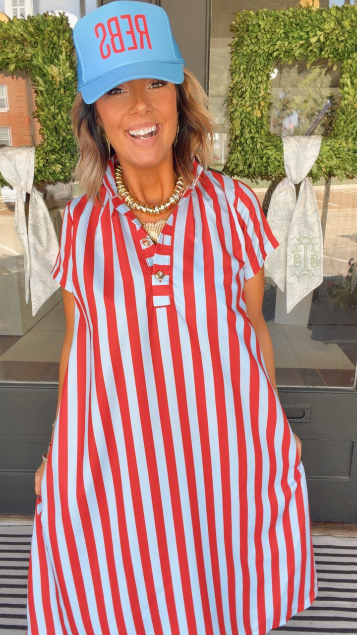 The Stripe Statement Midi Dress