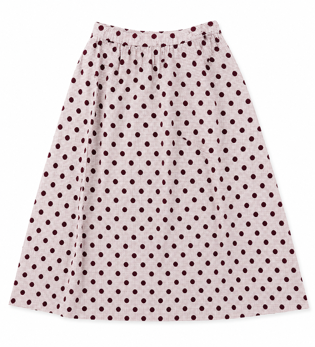 The Bordeaux Bliss Polka Dot Skirt