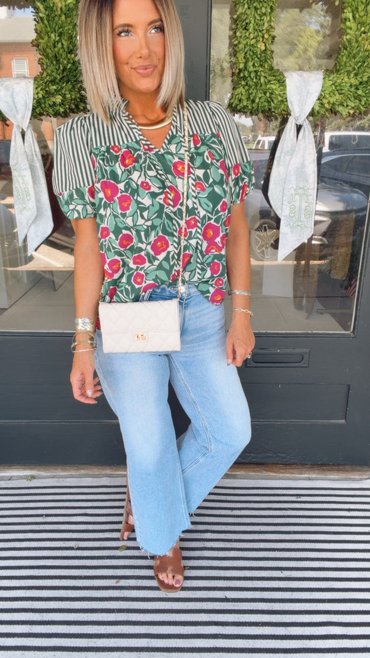 The Ivy Bloom Mixed Print Top