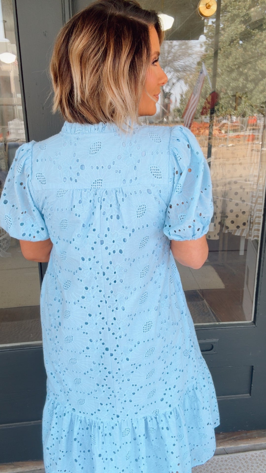 The Sunday in Blue Dress