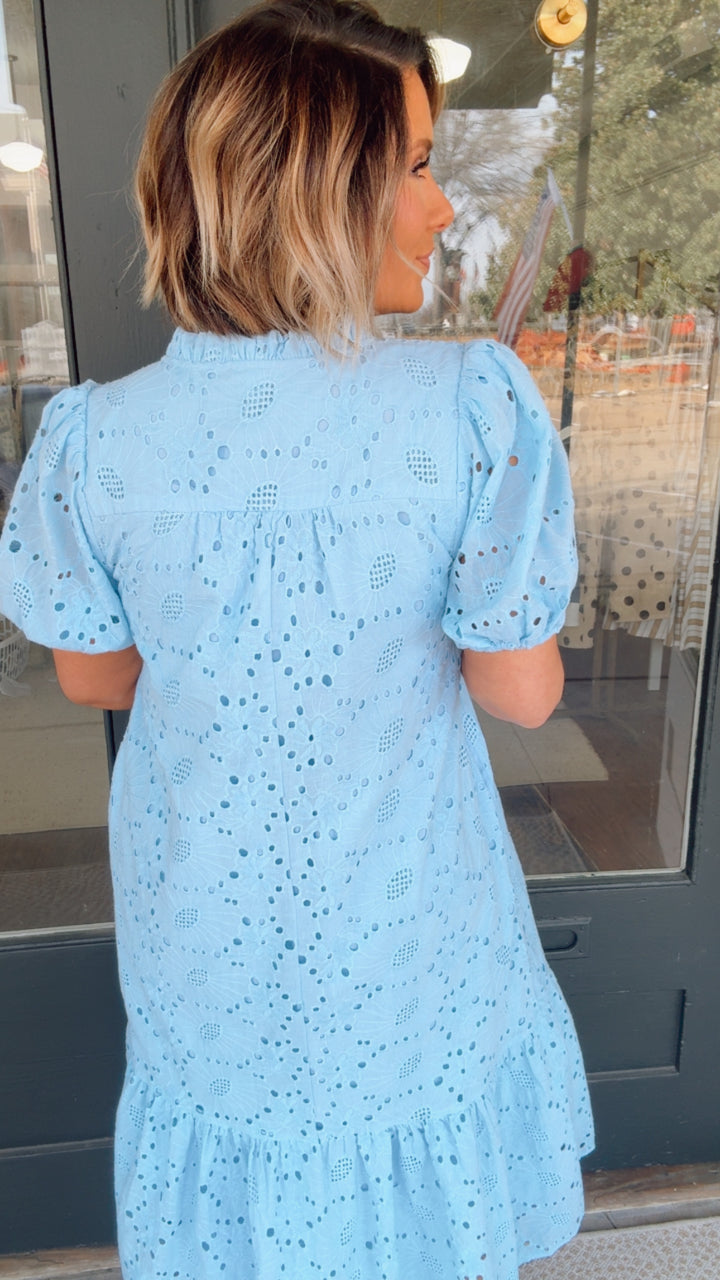 The Sunday in Blue Dress