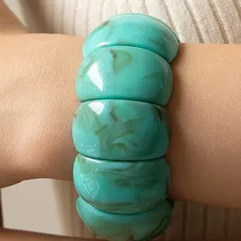Color-Block Acrylic Stretch Cord Bracelet