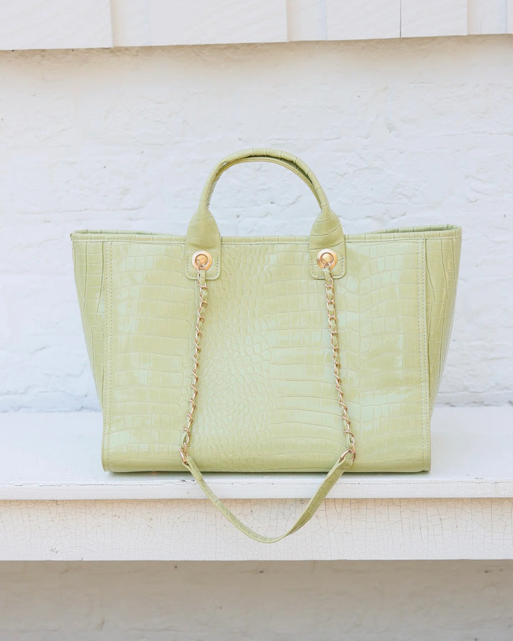 Missy Tote Lime Patent EC