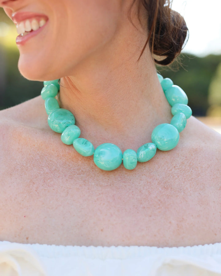 Ticonderoga Chunky Marble Necklace Aqua